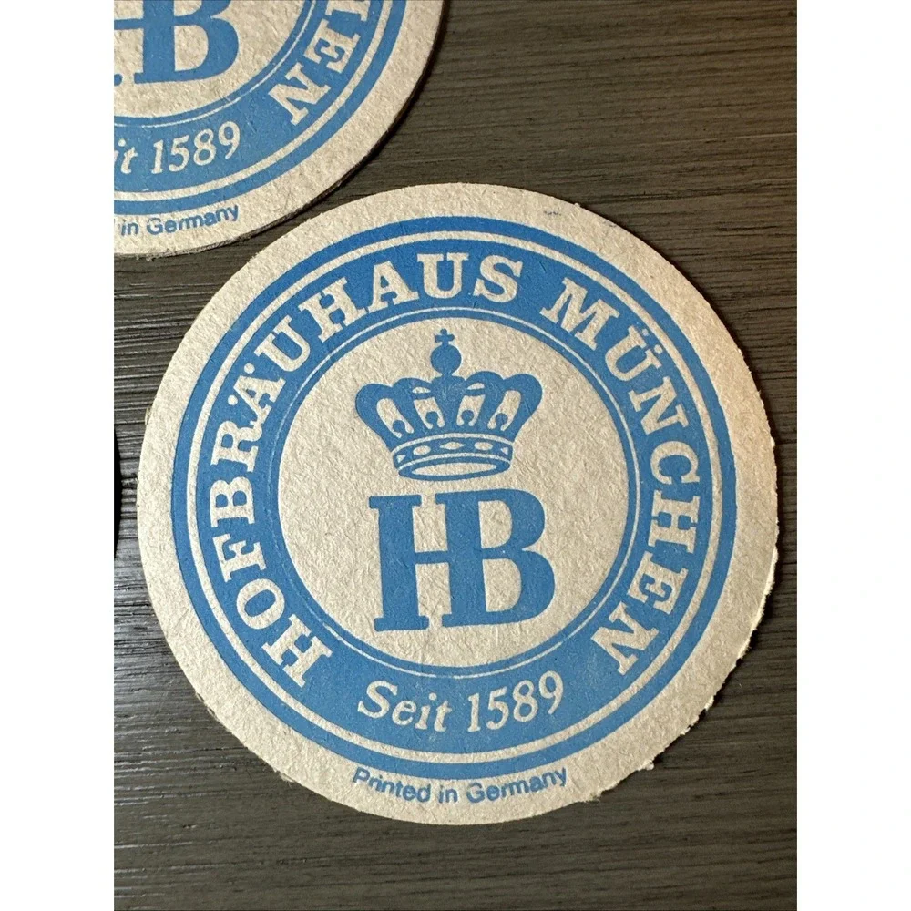 Set of Three Vintage Hofbrauhaus Munchen Germany Beer Coaster Edel Weizen